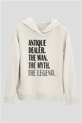 Antika satıcısı Beyaz Unisex Kapüşonlu Sweatshirt