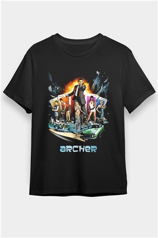 Archer Siyah Unisex Tişört T-Shirt