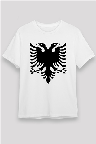 Arnavutluk Beyaz Unisex Tişört T-Shirt - TişörtFabrikası