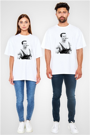 Arnold Schwarzenegger Beyaz Unisex Tişört T-Shirt - TişörtFabrikası