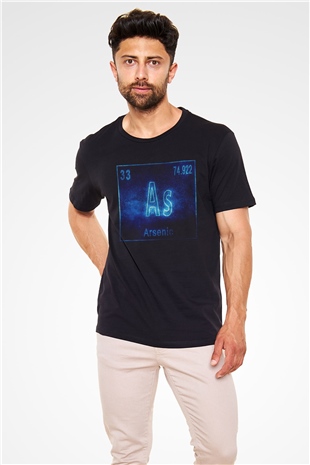Arsenic Atom Numarası Baskılı Unisex Siyah Tişört