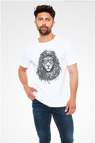 Lion White Unisex  T-Shirt