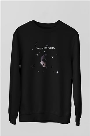 Asteroit Siyah Unisex Sweatshirt