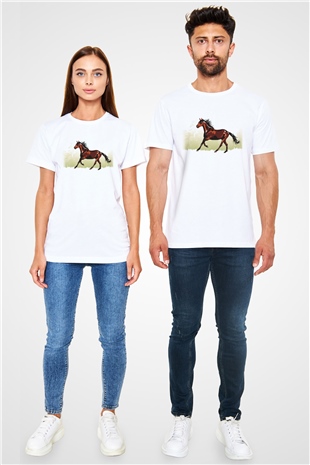 Horse White Unisex  T-Shirt