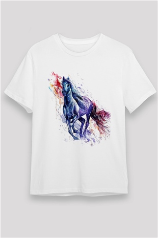 At Beyaz Unisex Tişört T-Shirt - TişörtFabrikası
