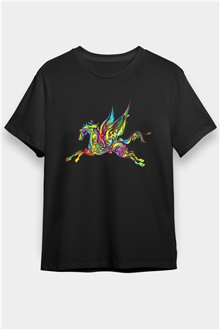 Horse Black Unisex  T-Shirt