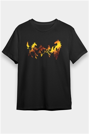 Horse Black Unisex  T-Shirt