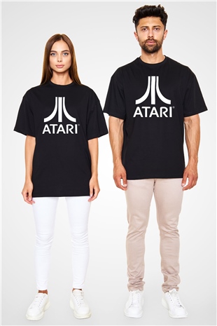 Atari Siyah Unisex Oversize Tişört T-Shirt