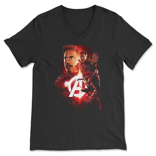 Avengers (The) Unisex V Yaka Tişört V Yaka T-Shirt VT6609