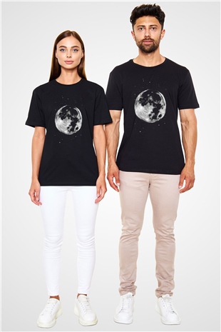 Ay Siyah Unisex Tişört T-Shirt - TişörtFabrikası