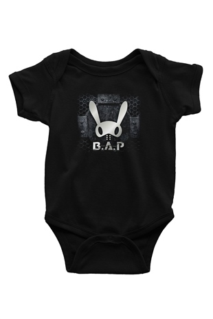 B.A.P K-Pop Baskılı Siyah Bebek Body - Zıbın