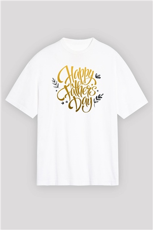 Babalar Günü Beyaz Unisex Oversize Tişört T-Shirt