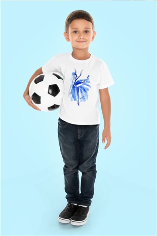 Bale Baskılı Beyaz Unisex Çocuk Tişört