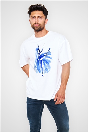 Bale Beyaz Unisex Oversize Tişört T-Shirt