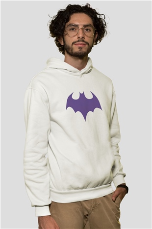 Batgirl Beyaz Unisex Kapşonlu Sweatshirt