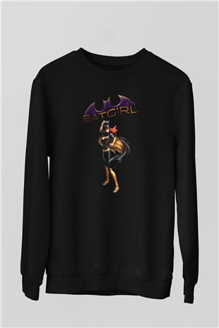 Batgirl Siyah Unisex Sweatshirt