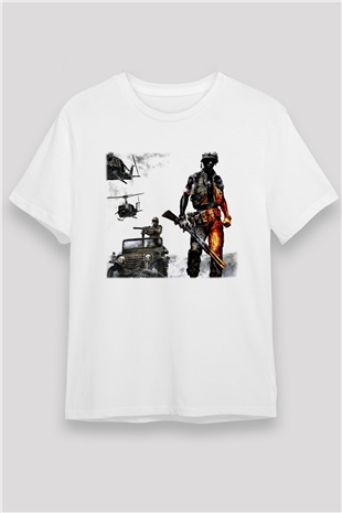 Battlefield Beyaz Unisex Tişört T-Shirt
