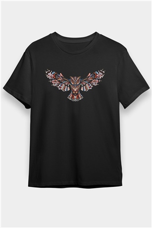 Baykuş Siyah Unisex Tişört T-Shirt - TişörtFabrikası