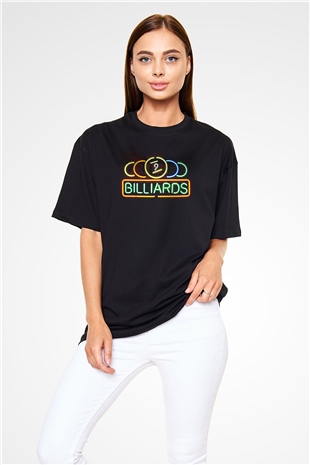 Bilardo Siyah Unisex Tişört T-Shirt - TişörtFabrikası