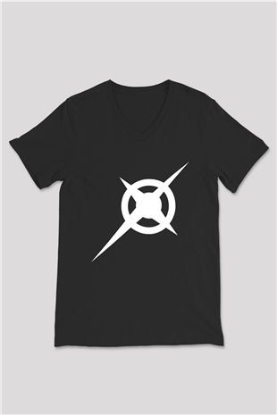Black Bolt Unisex V Yaka Tişört V Yaka T-Shirt VT6656