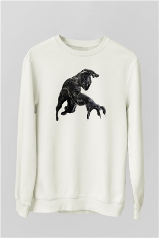 Black Panther Beyaz Unisex Sweatshirt