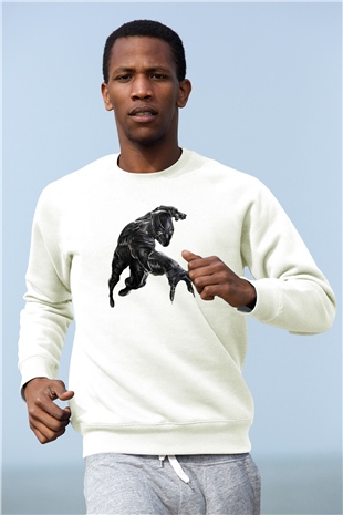Black Panther Beyaz Unisex Sweatshirt