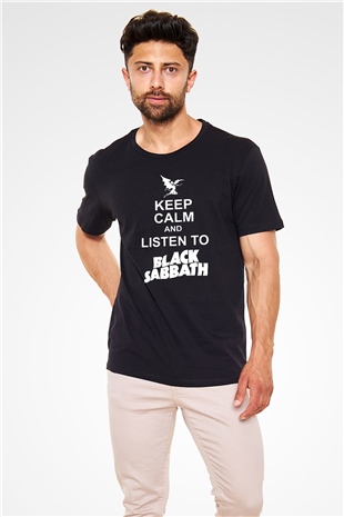 Black Sabbath Keep Calm And Listen To Black Sabbath Black Unisex  T-Shirt - Tees - Shirts