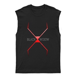 Black Widow Unisex Kesik Kol Tişört Kolsuz T-Shirt KT6676