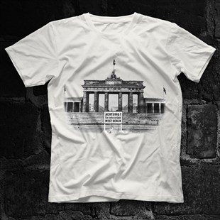 Bradenburg Kapısı Beyaz Unisex Tişört T-Shirt - TişörtFabrikası