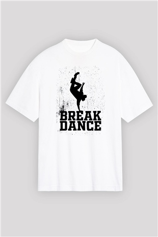 Breakdans Beyaz Unisex Tişört T-Shirt - TişörtFabrikası