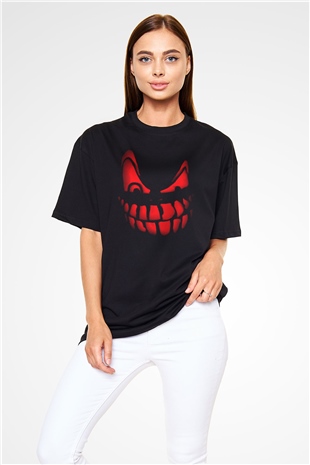 Cadılar Bayramı-Halloween Siyah Unisex Oversize Tişört T-Shirt