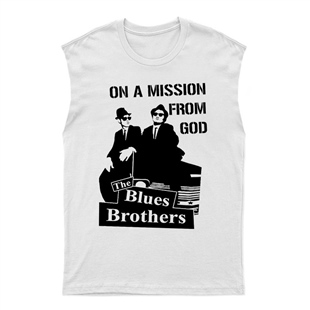 Cazcı Kardeşler - Blues Brothers Unisex Kesik Kol Tişört Kolsuz T-Shirt KT990