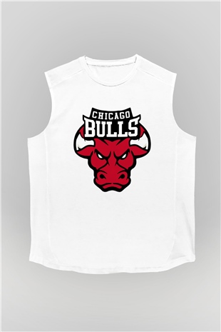 Chicago Bulls Beyaz Unisex Kolsuz Tişört