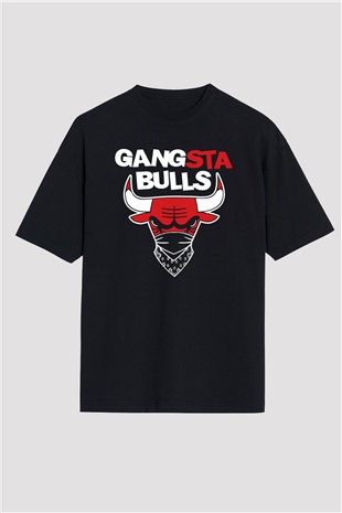 Chicago Bulls Siyah Unisex Oversize Tişört T-Shirt