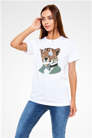 Cheetah White Unisex  T-Shirt