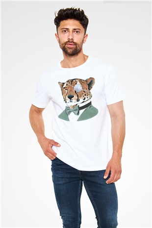Cheetah White Unisex  T-Shirt