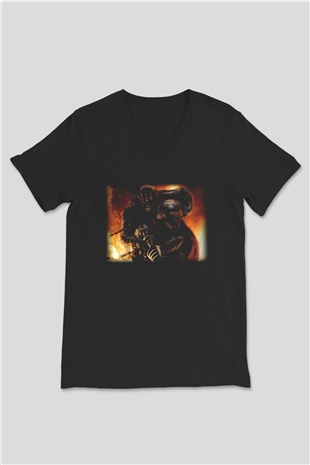 Command and Conquer Siyah Unisex V Yaka Tişört T-Shirt