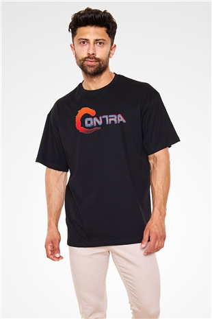 Contra Siyah Unisex Oversize Tişört T-Shirt