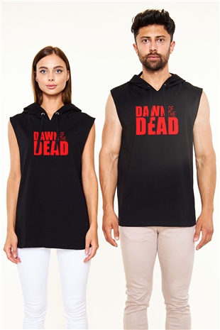 Dawn of the Dead Siyah Unisex Kapüşonlu Kolsuz Tişört