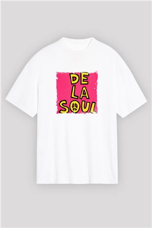 De La Soul Baskılı Unisex Beyaz Tişört