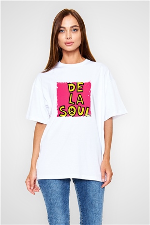 De La Soul Baskılı Unisex Beyaz Tişört