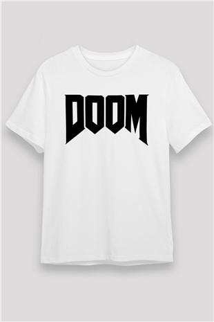 Doom Beyaz Unisex Tişört T-Shirt