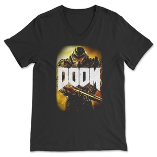 Doom Unisex V Yaka Tişört V Yaka T-Shirt VT7627