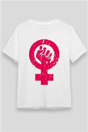Dünya Kadınlar Günü Beyaz Unisex Tişört T-Shirt - TişörtFabrikası