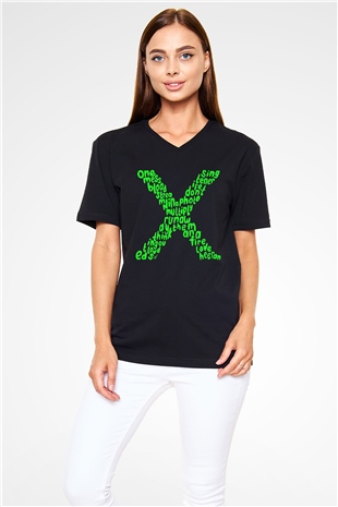 Ed Sheeran Siyah Unisex V Yaka Tişört T-Shirt