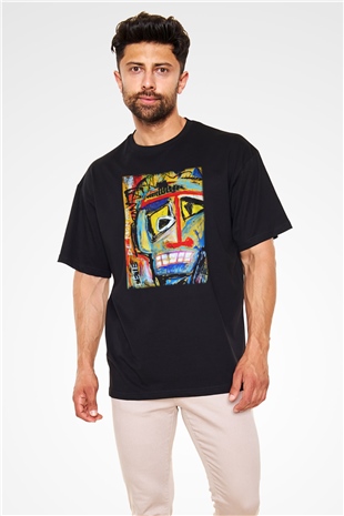 Ekspresyonizm Siyah Unisex Oversize Tişört T-Shirt