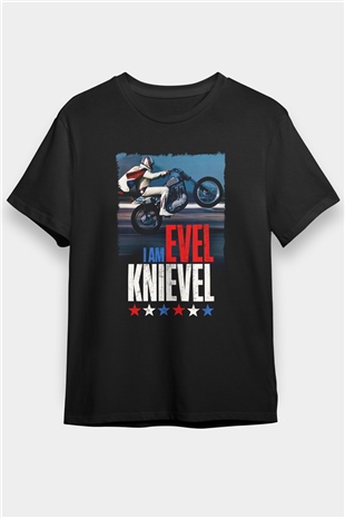 Evel Knievel Siyah Unisex Tişört