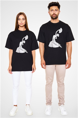 Flamenko Siyah Unisex Tişört T-Shirt - TişörtFabrikası