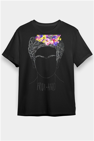 Frida Kahlo Siyah Unisex Tişört T-Shirt - TişörtFabrikası