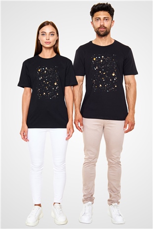 Galaksi Siyah Unisex Tişört T-Shirt - TişörtFabrikası